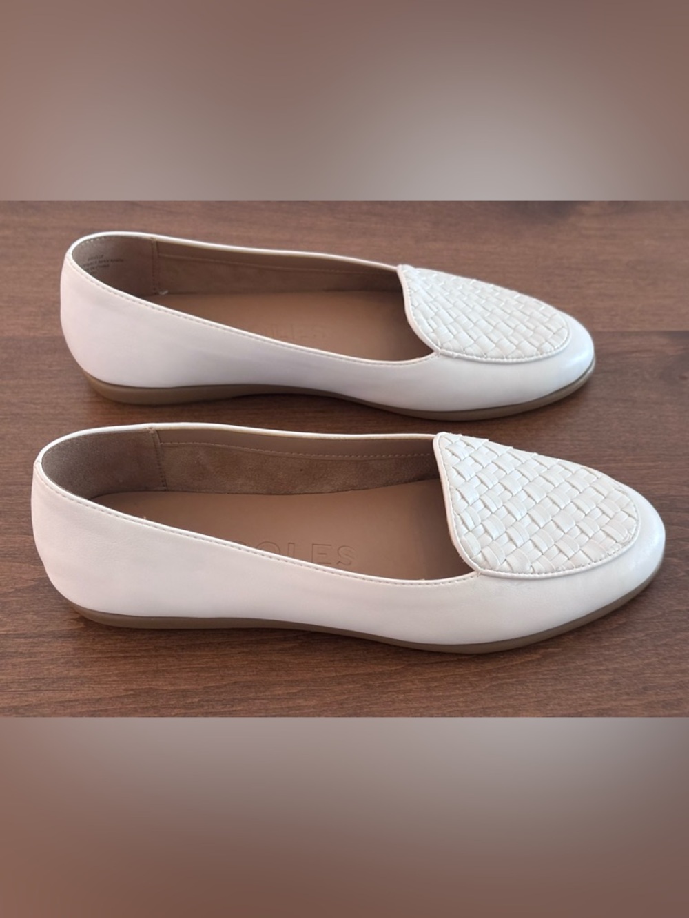 Women's Aerosoles Brielle White Woven Leather Loafers, size 8.5, No Box - Picture 6 of 16